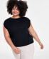 Фото #1 товара Trendy Plus Size Crewneck Bungee Top, Created for Macy's