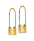 Stainless Steel Polished Yellow IP-plated Lock Earrings