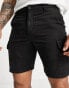 New Look slim fit cargo shorts in black