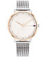 ფოტო #1 პროდუქტის Women's Two Hand Silver-Tone Stainless Steel Watch 34mm