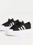 adidas Originals Nizza platform trainers in black/white