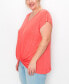 Фото #3 товара Plus Size V-neck Twist Front Top