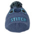 Hat Stitch Fluffy Pom Beanie