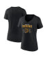 Фото #1 товара Women's Black Distressed Boston Bruins Centennial T-shirt