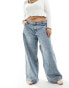 Noisy May Curve wide leg jeans in light wash denim