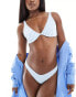 Hollister ribbed high leg co-ord bikini bottom in blue stripe