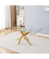 Фото #10 товара Gold Table Clear Glass Top