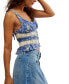 ფოტო #3 პროდუქტის Women's Kiana Floral Print Eyelet Lace Sleeveless Cotton Top