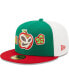 Фото #1 товара Men's Green, Red Manzanas Luchadoras de Fort Wayne Copa De La Diversion 59FIFTY Fitted Hat