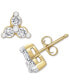 ფოტო #1 პროდუქტის Diamond Three-Stone Stud Earrings (1/10 ct. t.w.) in 14k Gold, Created for Macy's