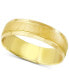 ფოტო #1 პროდუქტის Men's Textured & Polished Beveled Wedding Band in 14k Gold
