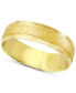 Men's Textured & Polished Beveled Wedding Band in 14k Gold