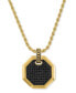 ფოტო #1 პროდუქტის Black Diamond Octagon 22" Pendant Necklace (1/2 ct. t.w.) in 14k Gold-Plated Sterling Silver, Created for Macy's