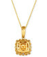 Cinnamon Citrine (1-7/8 ct. t.w.) & Diamond (1/2 ct. t.w.) Halo Pendant Necklace in 14k Gold, 18" + 2"