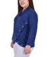 ფოტო #3 პროდუქტის Plus Size Long Sleeve Crossover Top with Grommets