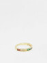 Фото #4 товара Pieces exclusive 18k plated rainbow stacking ring in gold