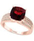 ფოტო #1 პროდუქტის EFFY® Garnet (3-1/4 ct. t.w.) and Diamond (1/5 ct. t.w.) Ring in 14k Rose Gold