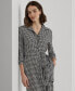 Фото #4 товара Women's Belted Houndstooth Shirtdress