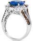 Blueberry Tanzanite (4-1/2 ct. t.w.), Chocolate Diamonds (1/2 ct. t.w.) & Nude Diamonds (1/2 ct. t.w.) Statement Ring in 14k White Gold