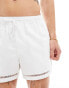 Фото #4 товара ASOS DESIGN swim shorts in short length with side hem details in white