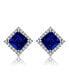 White Gold Plated Cubic Zirconia Square Stud Earrings