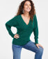 Фото #1 товара Women's Sequin-Shine V-Neck Sweater, Created for Macy's