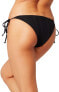L Space 266185 Women's Classic Rib Lily Black Bikini Bottom Swimwear Size L
