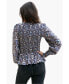 Фото #2 товара Женская блузка Paneros Clothing Stella с длинным рукавом в нежно-синем цветочном принте.