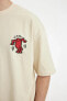 Фото #6 товара Keith Haring Oversize Fit Bisiklet Yaka Baskılı Kısa Kollu Tişört C8586AX24SM