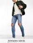 Фото #1 товара ASOS DESIGN spray on jeans with power stretch in light wash tint with knee rips