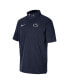 Фото #3 товара Men's Navy Penn State Nittany Lions Coaches Quarter-Zip Short Sleeve Jacket