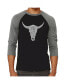 ფოტო #1 პროდუქტის Country Music Cow Skull Men's Raglan Word Art T-shirt