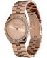 Women's Bejeweled Rose Gold-Tone Stainless Steel Watch 34mm