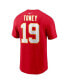Фото #3 товара Men's Kadarius Toney Red Kansas City Chiefs Player Name and Number T-shirt
