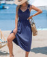 Women's Blue O-Ring Midi Beach Dress