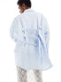 COLLUSION poplin oversized shirt with buckle back in blue 32 - фото #5