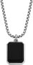 Steel necklace with black agate JF04601040