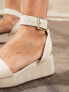 Фото #3 товара ASOS DESIGN Tati flatform sandals in natural fabrication