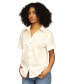 ფოტო #3 პროდუქტის Michael Kors Women's Poplin Short-Sleeve Button-Front Top