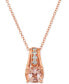 Фото #1 товара Le Vian peach & Nude Peach Morganite (5/8 ct.t.w.) and Nude Diamonds (1/4 ct. t.w.) 18" Pendant Necklace in 14k Rose Gold