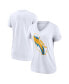 Фото #3 товара Women's White Los Angeles Chargers Hometown Collection Tri-Blend V-Neck T-shirt
