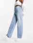 Signature 8 straight leg jeans in mid wash blue