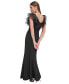 Women's Square-Neck Organza-Sleeve Gown
