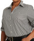 Plus-Size Striped Easy Care Cotton Shirt