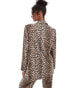 YAS oversized blazer co-ord in leopard print - MULTI