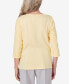 ფოტო #2 პროდუქტის Women's Charleston Three Quarter Sleeve Embroidered Floral Details Top