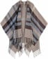 Women's Fraas Plaid Cape Sweater with Fringe-Trim