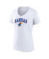 Фото #3 товара Women's White Kansas Jayhawks Evergreen Campus V-Neck T-shirt