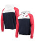 Men's Navy and White Cleveland Indians Cooperstown Collection Quarter-Zip Hoodie Jacket