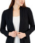 Фото #3 товара Women's Open-Front Long-Sleeve Ribbed-Knit Cardigan